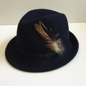 Wool Navy Felt Fedora